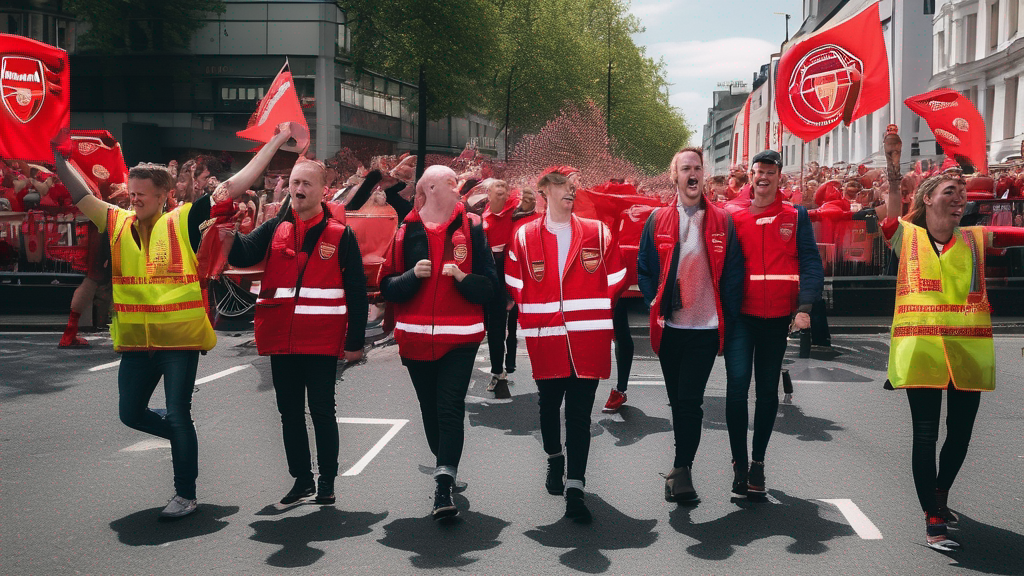 Arsenal fans turn streets red for victory parade